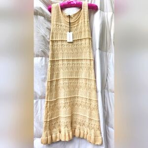 Lucky Brand Sleeveless Sweater Dress Sand